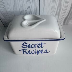 Vintage Clay Design Farmhouse Recipe Holder Farmhouse Style Blue White